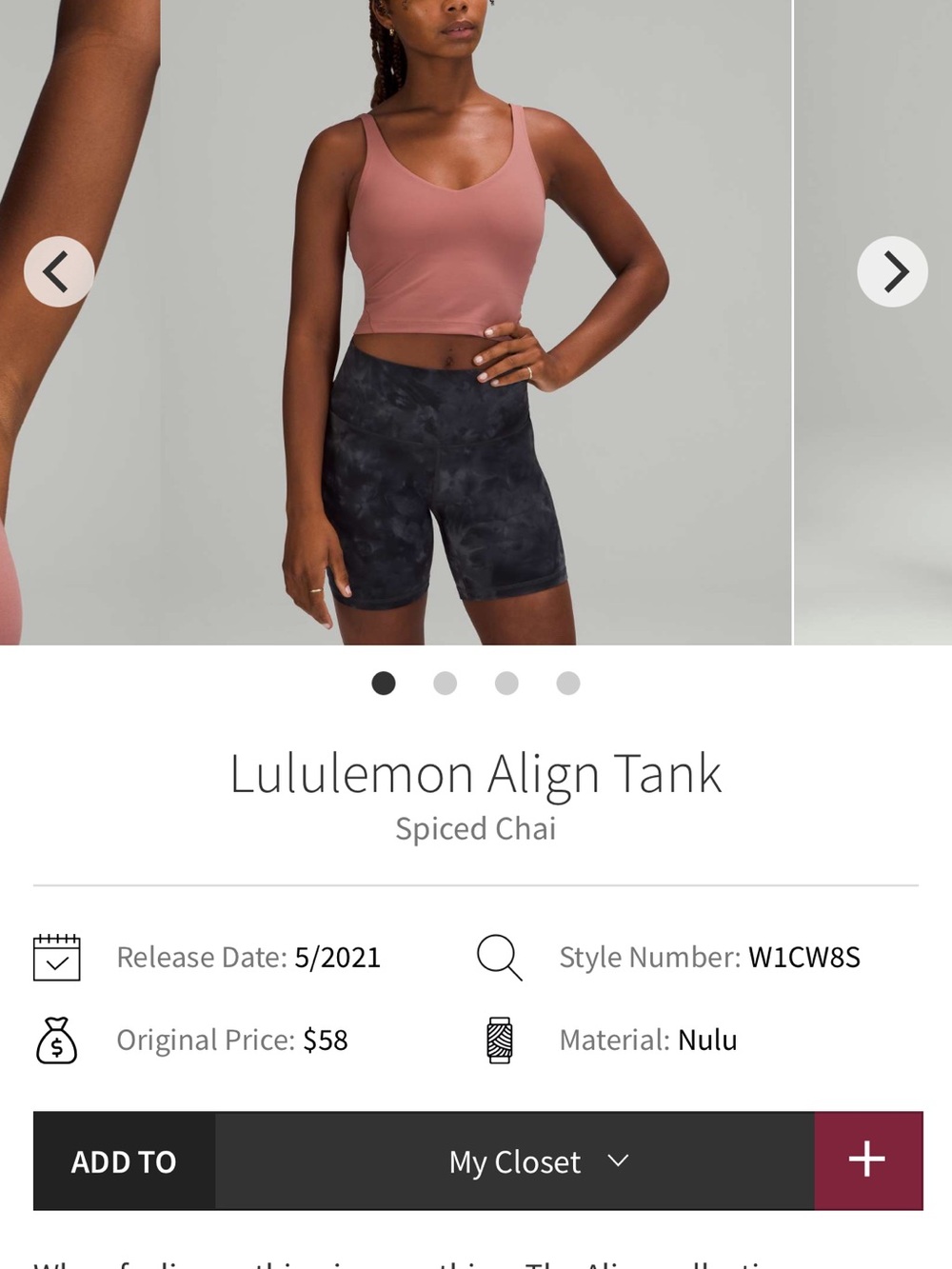 Lululemon Align Tank Spiced Chai 14